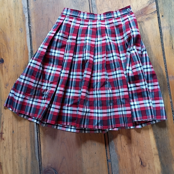 Dennis Uniform Girls Liberty Plaid G12 Long High Waist Box Pleat Skirt - Picture 1 of 7